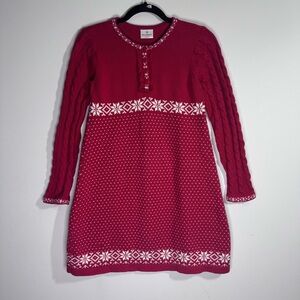 Hanna Andersson Red Fair Isle Sweater Dress 150 Youth 14 16 Nordic Christmas
